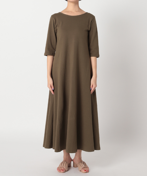 Simplicite（サンプリシテ）の「バックシャンフィット＆フレアワンピース（ワンピース・レディース・ブラウン/ナチュラル・FREE）」の7枚目の写真