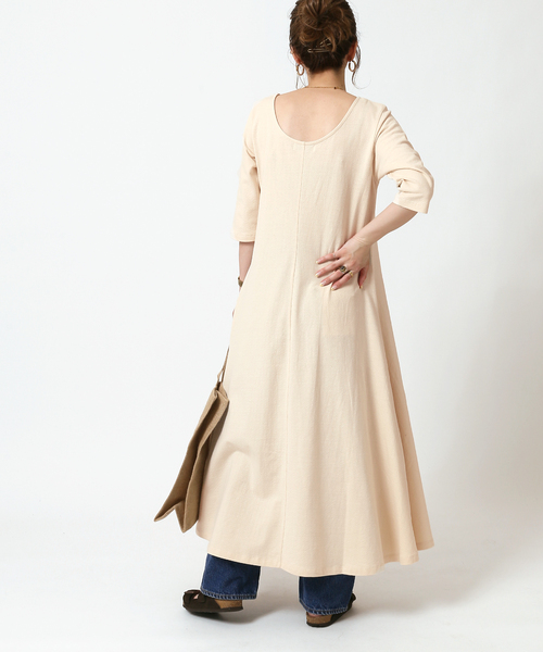 Simplicite（サンプリシテ）の「バックシャンフィット＆フレアワンピース（ワンピース・レディース・ブラウン/ナチュラル・FREE）」の10枚目の写真