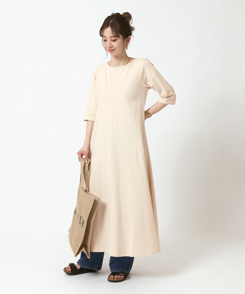 Simplicite（サンプリシテ）の「バックシャンフィット＆フレアワンピース（ワンピース・レディース・ブラウン/ナチュラル・FREE）」の11枚目の写真