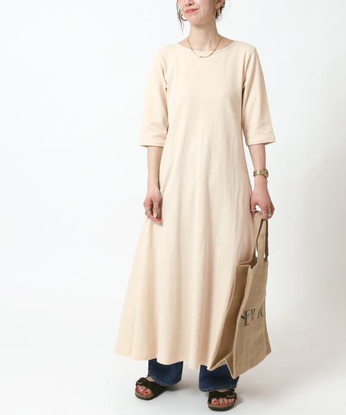 Simplicite（サンプリシテ）の「バックシャンフィット＆フレアワンピース（ワンピース・レディース・ブラウン/ナチュラル・FREE）」の12枚目の写真