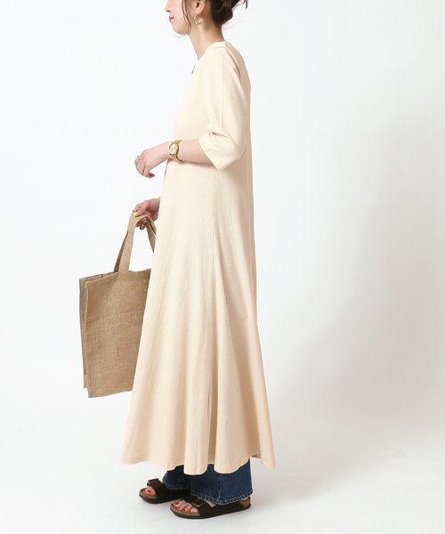 Simplicite（サンプリシテ）の「バックシャンフィット＆フレアワンピース（ワンピース・レディース・ブラウン/ナチュラル・FREE）」の13枚目の写真