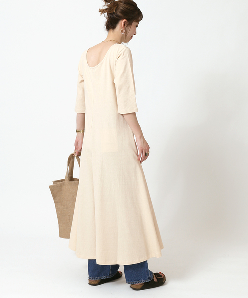 Simplicite（サンプリシテ）の「バックシャンフィット＆フレアワンピース（ワンピース・レディース・ブラウン/ナチュラル・FREE）」の14枚目の写真