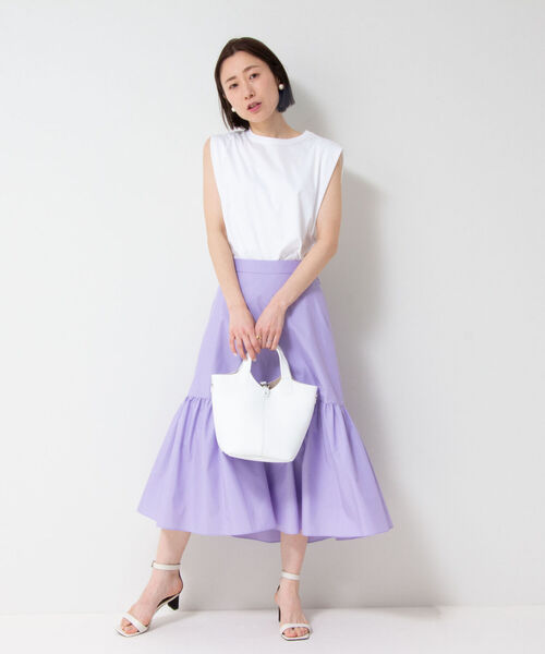 NOLLEY’S（ノーリーズ）の「液アン加工ノースリーブプルオーバーカットソー（Tシャツ/カットソー・レディース・オフホワイト/ライトグリーン/ロイヤルブルー/ブラック/ラベンダー/チャコールグレー/カーキ/ベージュ/ピンク・36/38）」の12枚目の写真