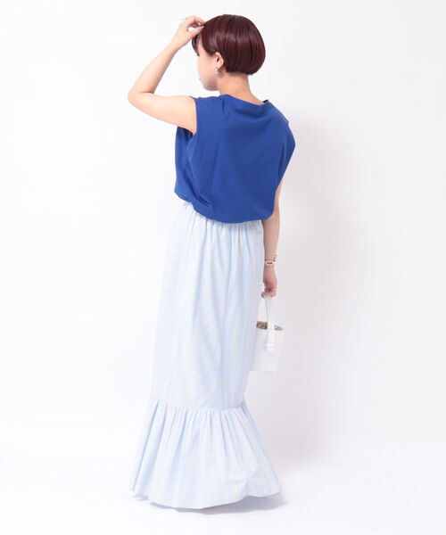 NOLLEY’S（ノーリーズ）の「液アン加工ノースリーブプルオーバーカットソー（Tシャツ/カットソー・レディース・オフホワイト/ライトグリーン/ロイヤルブルー/ブラック/ラベンダー/チャコールグレー/カーキ/ベージュ/ピンク・36/38）」の19枚目の写真