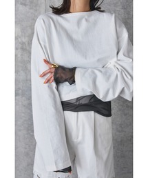 LA PEAU DE GEM | 【LA PEAU DE GEM】クロップドワイドスリーブロンTEE(Tシャツ/カットソー)