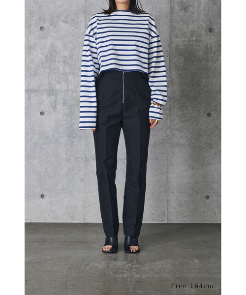 LA PEAU DE GEM(ラポドゥジェム)の「【LA PEAU DE GEM】クロップドワイドスリーブロンTEE(Tシャツ/カットソー・レディース・ホワイト/ピンク/ブルー・FREE)」の12枚目の写真