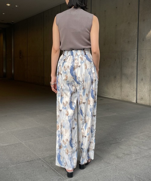 &g'aime（アンジェム）の「【&g’aime】アートプリントワイドパンツ（スラックス・レディース・ブルー/チャコール・FREE）」の11枚目の写真