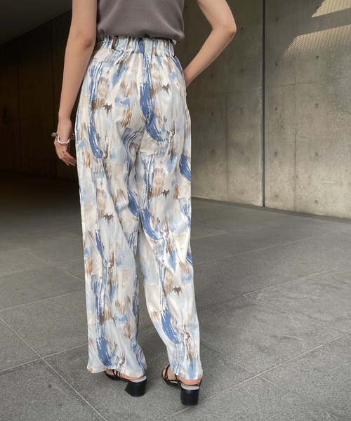 &g'aime（アンジェム）の「【&g’aime】アートプリントワイドパンツ（スラックス・レディース・ブルー/チャコール・FREE）」の9枚目の写真