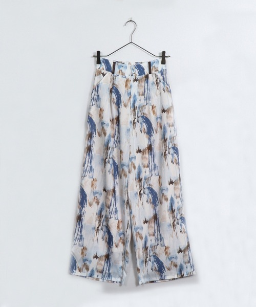 &g'aime（アンジェム）の「【&g’aime】アートプリントワイドパンツ（スラックス・レディース・ブルー/チャコール・FREE）」の14枚目の写真