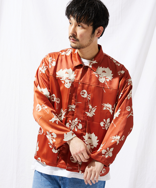 JOURNAL STANDARD(ジャーナルスタンダード)の「ネガポジ プリント トラッカー シャツブルゾン(シャツ/ブラウス・メンズ・グリーン/シャーベット/ネイビー/クリアブラック・MEDIUM/LARGE)」の4枚目の写真