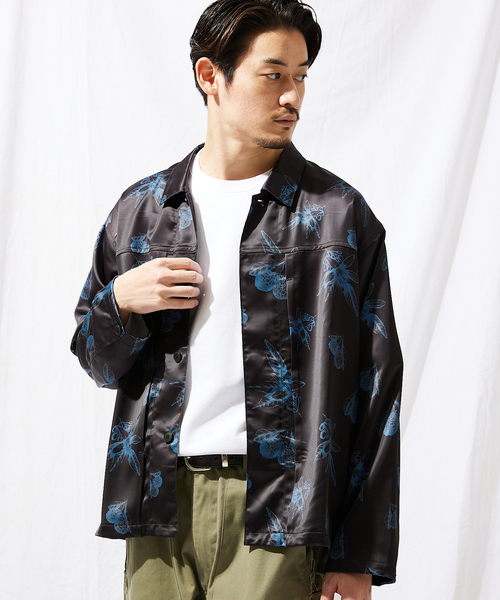JOURNAL STANDARD(ジャーナルスタンダード)の「ネガポジ プリント トラッカー シャツブルゾン(シャツ/ブラウス・メンズ・グリーン/シャーベット/ネイビー/クリアブラック・MEDIUM/LARGE)」の8枚目の写真