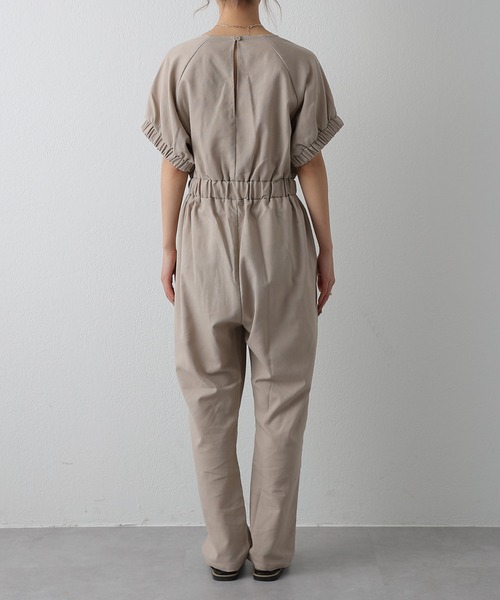 COLONY 2139（コロニートゥーワンスリーナイン）の「麻混Vネックジャンプスーツ/オールインワン（サロペット/オーバーオール・レディース・ブラック/グレイッシュベージュ・FREE）」の5枚目の写真