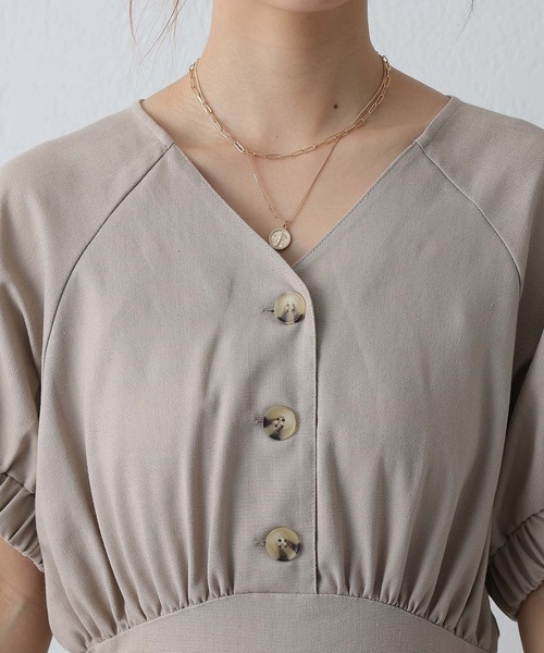 COLONY 2139（コロニートゥーワンスリーナイン）の「麻混Vネックジャンプスーツ/オールインワン（サロペット/オーバーオール・レディース・ブラック/グレイッシュベージュ・FREE）」の6枚目の写真