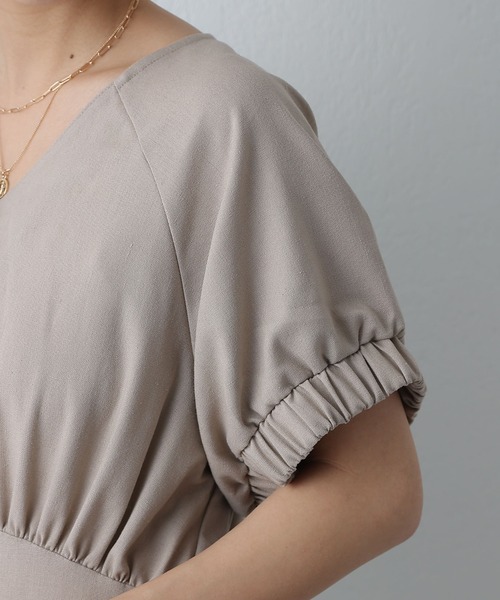 COLONY 2139（コロニートゥーワンスリーナイン）の「麻混Vネックジャンプスーツ/オールインワン（サロペット/オーバーオール・レディース・ブラック/グレイッシュベージュ・FREE）」の7枚目の写真