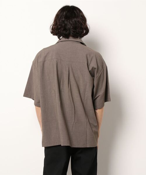 ＪＵＧＬＡＮＳ（ユグランス）の「【Revo.】オープンカラーパイピング半袖シャツ（シャツ/ブラウス・メンズ・ベージュ/カーキ/ブラック・L/M）」の5枚目の写真
