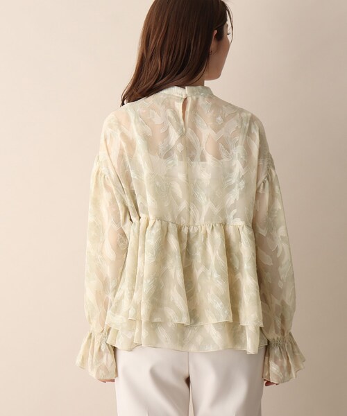OPAQUE.CLIP（オペークドットクリップ）の「◆フラワージャカードフレアブラウス（シャツ/ブラウス・レディース・ブラック系/ベージュ系・38）」の5枚目の写真