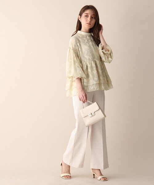 OPAQUE.CLIP（オペークドットクリップ）の「◆フラワージャカードフレアブラウス（シャツ/ブラウス・レディース・ブラック系/ベージュ系・38）」の15枚目の写真