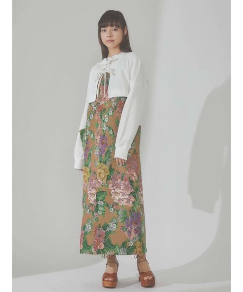 merry jenny（メリージェニー）の「ショートワッフルリボンカーディガン（Tシャツ/カットソー・レディース・オフホワイト/アイボリー/ブラック・FREE）」の11枚目の写真