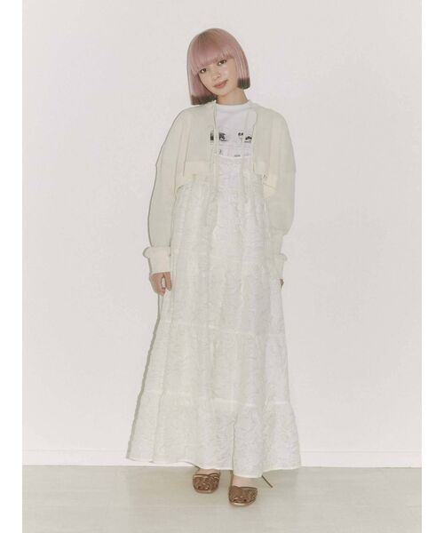 merry jenny（メリージェニー）の「ショートワッフルリボンカーディガン（Tシャツ/カットソー・レディース・オフホワイト/アイボリー/ブラック・FREE）」の22枚目の写真