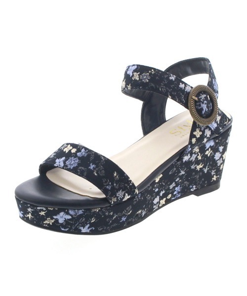 JELLY BEANS（ジェリービーンズ）の「型押しバックルベルトサンダル(204-4672)JELLY BEANS(ジェリービーンズ)（サンダル・レディース・ブラック/ベージュ/ネイビー/グレイッシュベージュ・LL/L/M/S）」の4枚目の写真