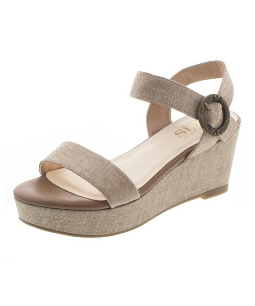 JELLY BEANS（ジェリービーンズ）の「型押しバックルベルトサンダル(204-4672)JELLY BEANS(ジェリービーンズ)（サンダル・レディース・ブラック/ベージュ/ネイビー/グレイッシュベージュ・LL/L/M/S）」の3枚目の写真