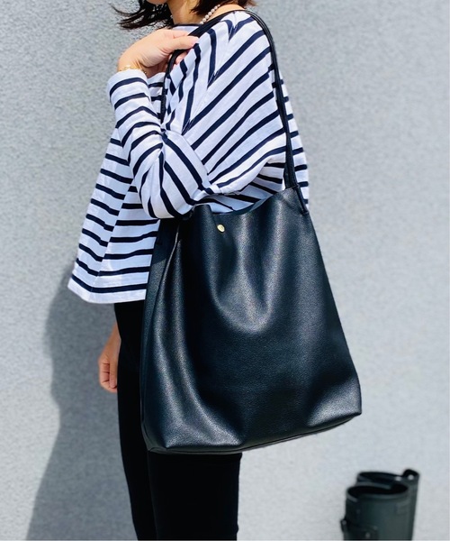 KMC DETAILS（ケーエムシーディテイルズ）の「Legato Largo レガートラルゴ  / さくっと使える シンプルな お気軽 トートバッグ / LG-E1242（トートバッグ・レディース・レオパード/ミント/ピンク/ブラック/ブラウン/シルバー/ダークグリーン・ONESIZE）」の3枚目の写真