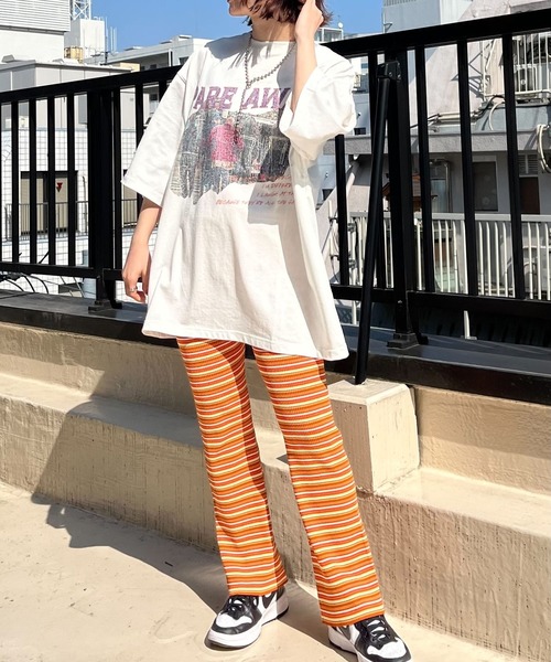 PBLIM（ページボーイリム）の「PAGEBOYLIM/ロックグラフィックルーズT（Tシャツ/カットソー・レディース・ブラック/オフホワイト・MEDIUM/LARGE）」の21枚目の写真