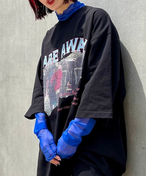 PBLIM（ページボーイリム）の「PAGEBOYLIM/ロックグラフィックルーズT（Tシャツ/カットソー・レディース・ブラック/オフホワイト・MEDIUM/LARGE）」の19枚目の写真