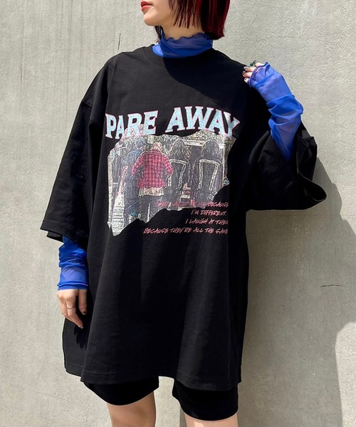 PBLIM（ページボーイリム）の「PAGEBOYLIM/ロックグラフィックルーズT（Tシャツ/カットソー・レディース・ブラック/オフホワイト・MEDIUM/LARGE）」の9枚目の写真