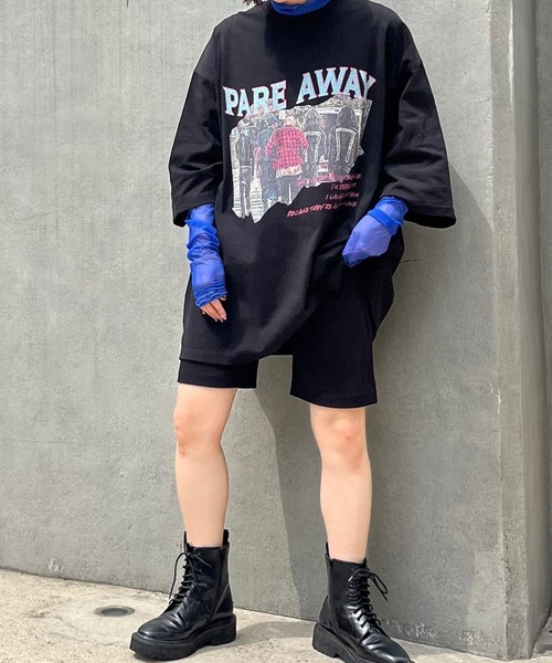 PBLIM（ページボーイリム）の「PAGEBOYLIM/ロックグラフィックルーズT（Tシャツ/カットソー・レディース・ブラック/オフホワイト・MEDIUM/LARGE）」の11枚目の写真