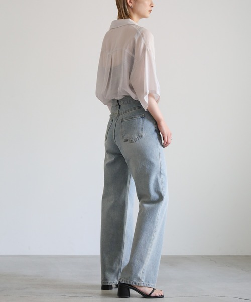 select MOCA（セレクトモカ）の「シアーメンズライクシャツ（シャツ/ブラウス・レディース・ブルー/ベージュ/ブラック・FREE）」の18枚目の写真