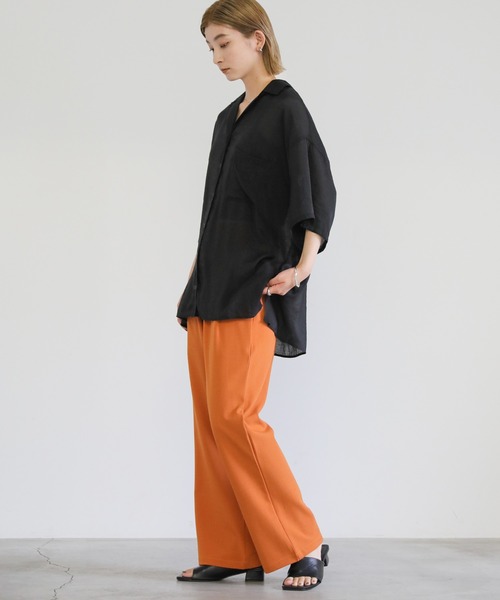 select MOCA（セレクトモカ）の「シアーメンズライクシャツ（シャツ/ブラウス・レディース・ブルー/ベージュ/ブラック・FREE）」の21枚目の写真