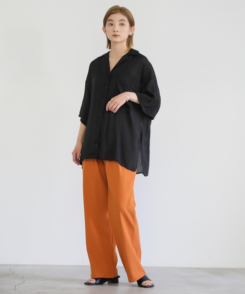 select MOCA（セレクトモカ）の「シアーメンズライクシャツ（シャツ/ブラウス・レディース・ブルー/ベージュ/ブラック・FREE）」の6枚目の写真