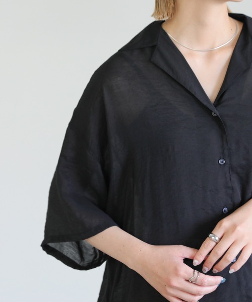 select MOCA（セレクトモカ）の「シアーメンズライクシャツ（シャツ/ブラウス・レディース・ブルー/ベージュ/ブラック・FREE）」の22枚目の写真