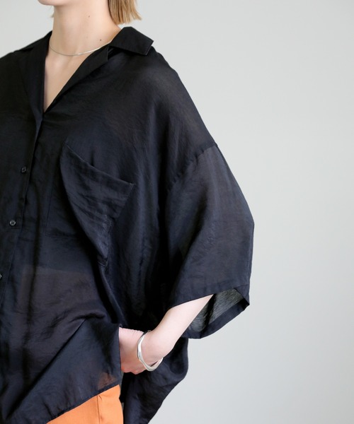 select MOCA（セレクトモカ）の「シアーメンズライクシャツ（シャツ/ブラウス・レディース・ブルー/ベージュ/ブラック・FREE）」の19枚目の写真