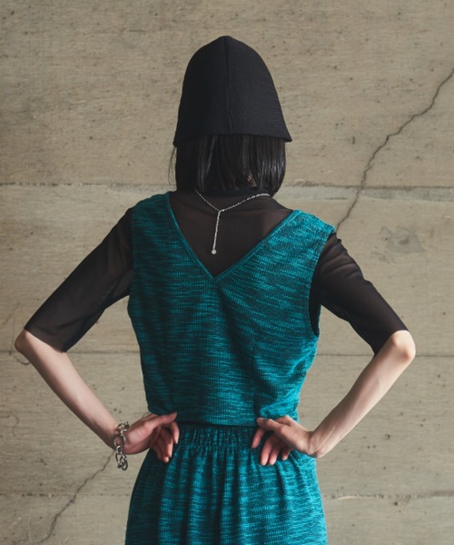 VACANCY（ヴァカンシー）の「SET UP ミックスカラービスチェ（タンクトップ・レディース・ブラック/ブルー・FREE）」の11枚目の写真