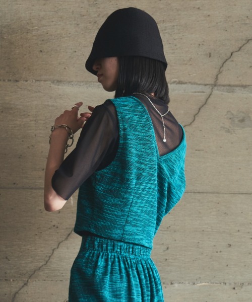 VACANCY（ヴァカンシー）の「SET UP ミックスカラービスチェ（タンクトップ・レディース・ブラック/ブルー・FREE）」の9枚目の写真