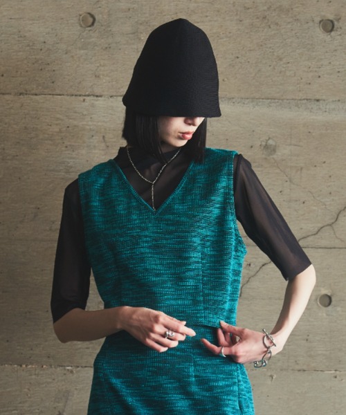 VACANCY（ヴァカンシー）の「SET UP ミックスカラービスチェ（タンクトップ・レディース・ブラック/ブルー・FREE）」の5枚目の写真