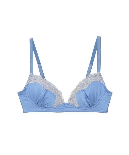 LILY BROWN(リリーブラウン)の「【LILY BROWN Lingerie】サテンレース/ランジェレットノンワイヤーブラ(ブラジャー・レディース・ドット/ブルー・4/1/2/3)」の4枚目の写真