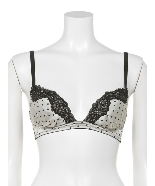 LILY BROWN(リリーブラウン)の「【LILY BROWN Lingerie】サテンレース/ランジェレットノンワイヤーブラ(ブラジャー・レディース・ドット/ブルー・4/1/2/3)」の5枚目の写真
