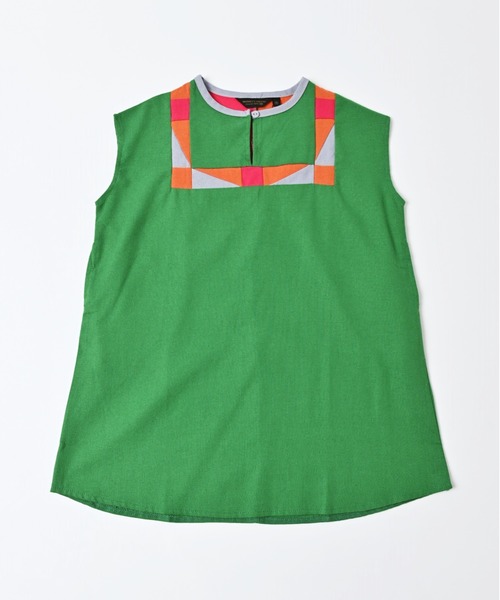 A BOND（アボンド）の「パッチワークワンピース（kids/S～LL）（ワンピース・キッズ・ベージュ/グリーン・LL/M/L/S）」の2枚目の写真