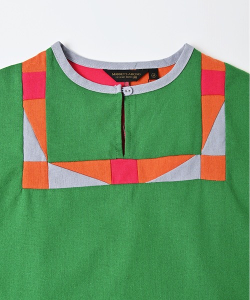 A BOND（アボンド）の「パッチワークワンピース（kids/S～LL）（ワンピース・キッズ・ベージュ/グリーン・LL/M/L/S）」の6枚目の写真