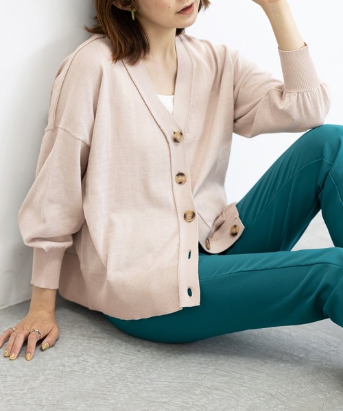 GeeRA（ジーラ）の「ワイドシルエットカーディガン（カーディガン/ボレロ・レディース・ブラック/ベージュ/ピンク・MEDIUM/LARGE/X-LARGE）」の3枚目の写真