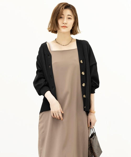 GeeRA（ジーラ）の「ワイドシルエットカーディガン（カーディガン/ボレロ・レディース・ブラック/ベージュ/ピンク・MEDIUM/LARGE/X-LARGE）」の9枚目の写真