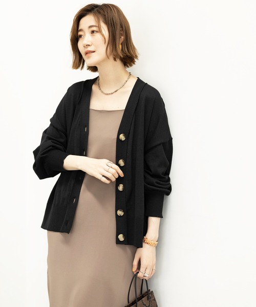 GeeRA（ジーラ）の「ワイドシルエットカーディガン（カーディガン/ボレロ・レディース・ブラック/ベージュ/ピンク・MEDIUM/LARGE/X-LARGE）」の10枚目の写真