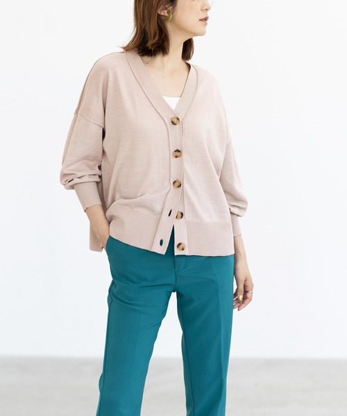 GeeRA（ジーラ）の「ワイドシルエットカーディガン（カーディガン/ボレロ・レディース・ブラック/ベージュ/ピンク・MEDIUM/LARGE/X-LARGE）」の15枚目の写真