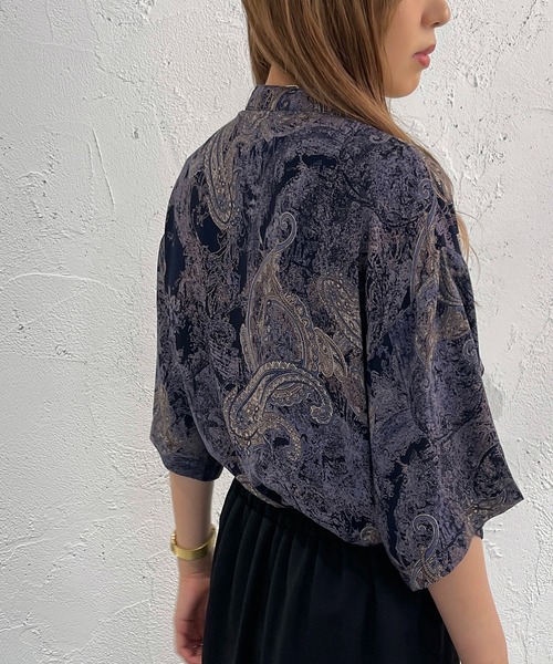 apres jour mignon（アプレジュールミニョン）の「柄バンドカラー半袖シャツ【ZOZOTOWN限定アイテム】（シャツ/ブラウス・レディース・ネイビー/ブルー系その他/グリーン系その他・フリー/X-LARGE）」の19枚目の写真