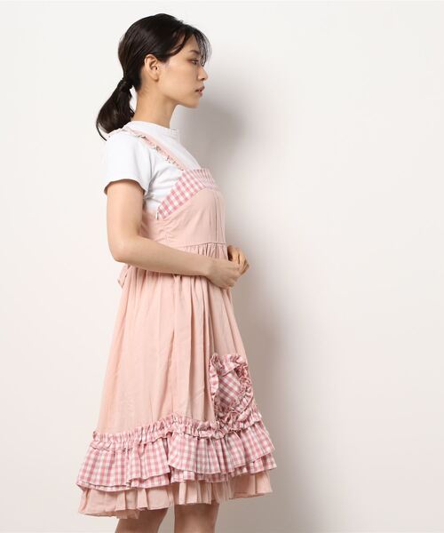 TONE SELECT WEAR(トーンセレクトウェア)の「【emane】リボンチェックティアードロリータワンピース(ワンピース・レディース・ピンク系その他・FREE)」の6枚目の写真