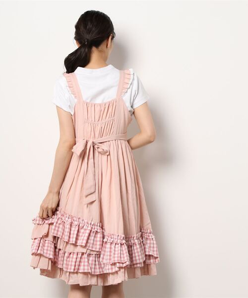 TONE SELECT WEAR(トーンセレクトウェア)の「【emane】リボンチェックティアードロリータワンピース(ワンピース・レディース・ピンク系その他・FREE)」の10枚目の写真