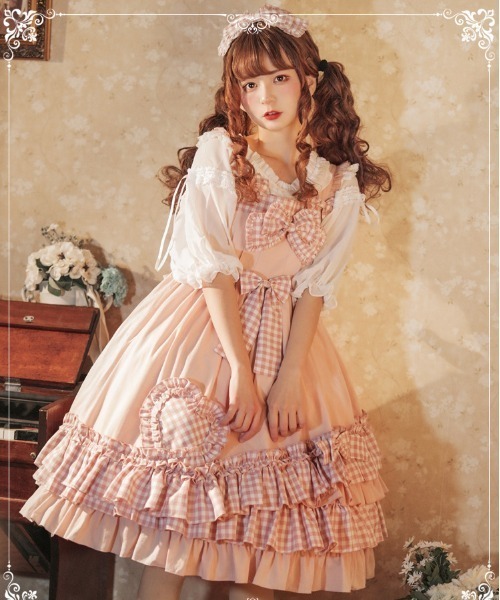 TONE SELECT WEAR(トーンセレクトウェア)の「【emane】リボンチェックティアードロリータワンピース(ワンピース・レディース・ピンク系その他・FREE)」の5枚目の写真
